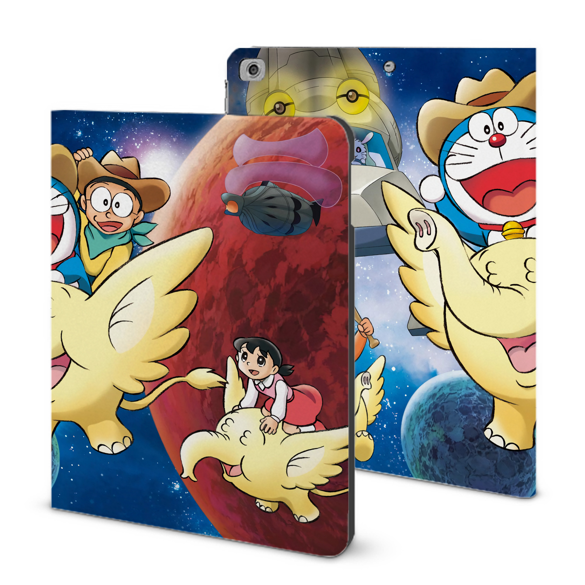 （画像用） ドラえもん Doraemon IPad ケース ブック型 PUレザー TPU 耐衝撃 軽量 薄型 ペン収納なし 全面保護 IPad 各モデル対応